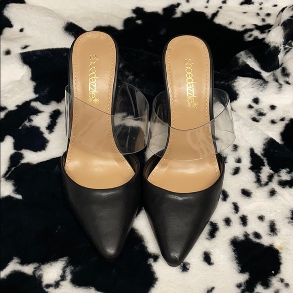 Shoe Dazzle Shoes - Ladies Shoedazzle Heel With Clear Plastic Strap
